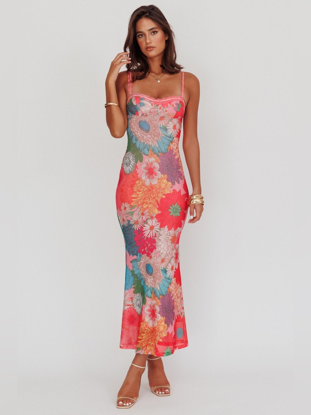 Selfie Leslie Girl Power Lace Strap Maxi Dress Size XXL (12) NWOT